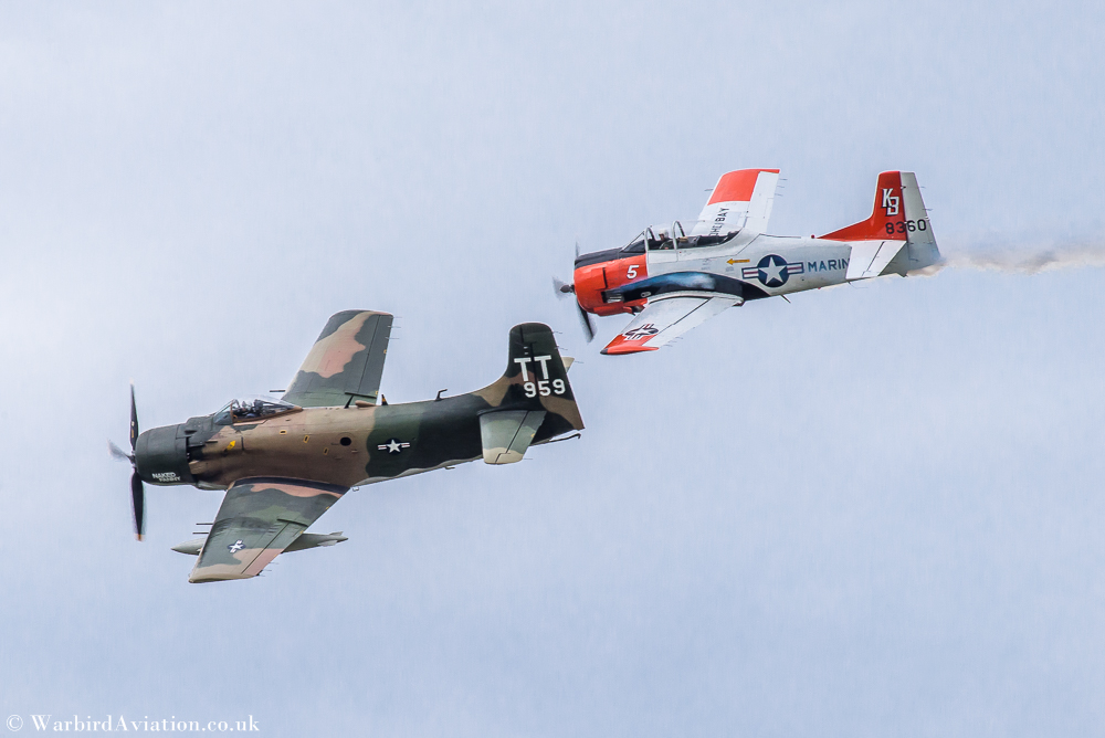 T28 Trojan and Douglas A-1 Skyraider - Wings over Waukegan