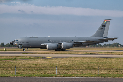 United States Air Force Boeing KC-135R Stratotanker 59-1475 "The Savage" at RAF Mildenhall after a Cobra Warrior 24 refueling mission.