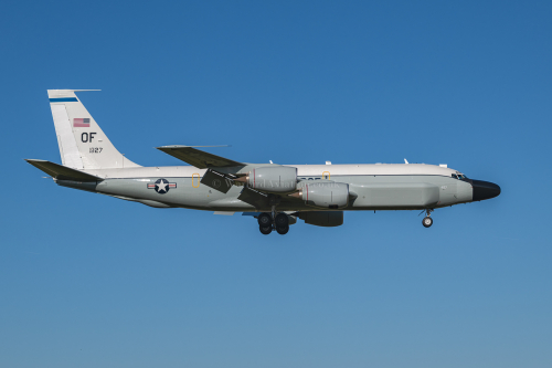United States Air Force Boeing TC-135 Stratolifter 62-127 lands at RAF Waddington, UK