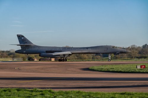 United States Air Force Rockwell B-1B Lancer 85-0088 DY departing RAF Fairford, UK during Operation Epic Fury